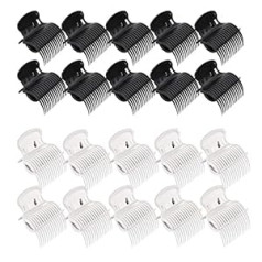 Aatpuss Pack of 20 Curler Clips, Curler Clips, Black Curlers, for Styling Female Girls Hair, Used by Hairdressers (Black and White)