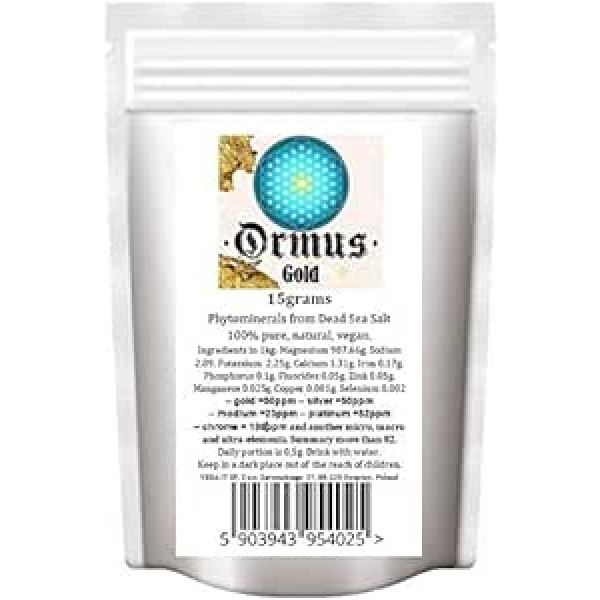 ‎Ormus Ormus Gold 15g Elements of Life Real Ormus koncentrāts no Nāves jūras sāls ar Monatomic Gold 100% Natural