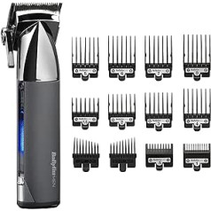 Babyliss Men Super-X metāla sērijas bezvadu matu griešanas mašīna, sudraba/pelēka