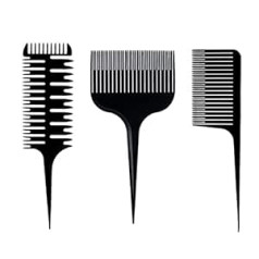 Anluoyi Pack of 3 Anti-Static Professional Combs Black Pintail Comb Separation Highlight Comb Professional Weave Weave Comb for Mottling Dyeing Styling for Men and Women