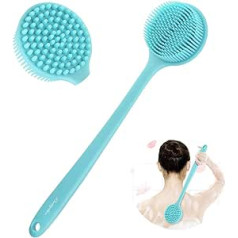 Aopow Silicone Shower Brush, Body Brush - Back Scrubber for Shower, Back Brush, Long Handle for Shower Skin, Exfoliating Brush, Body with Soft Bristles, Back Cleaning Washer for Men and Women