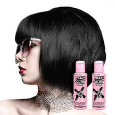 Crazy Color 2 x Crazy Color Semi Permanent Matu Krāsa 100ml, , , Melns,