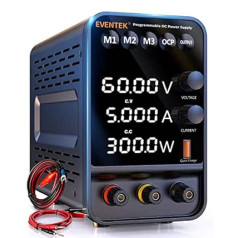 Laboratory Power Supply, Eventek Programmable Laboratory Power Supply 60 V 5 A, High Precision 4 Digit LED Display, 5 V/3.6 A USB Port Laboratory DC Power Supplies (Transmitter Adjustment