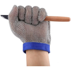 1 Item 304 Stainless Steel Cut Resistant Gloves Butcher Safety Construction Workers Size L