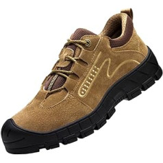 Work Shoes for Men and Women, Comfort Work Safety Shoes, Steel Toe Cap Shoes, Trainers, Suede, Microfibre, Cushioning System, Breathable, Esd, for Industrial Work and Daily Use