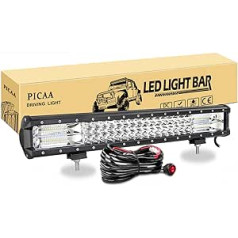 PICAA LED darba gaisma 20 collas 52 cm 288 W LED gaismas josla 12 V, LED papildu priekšējo lukturu stieņa prožektoru kombinācija SUV Offroad ATV UTV Tractor 4 x 4 Car Amber White 3000 K 6000 K