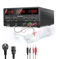 RUZIZAO Laboratory Power Supply Adjustable Laboratory Power Supply 30 V 10 A Variable Switching Power Supply Regulated High-Precision 4-Digit LED Display 5 V / 2 A USB Connection Laboratory DC Power Supplies