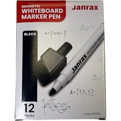 Janrax Whiteboard-Marker, magnetisch, mit trocken abwischbarem Radiergummi, 72 Stück