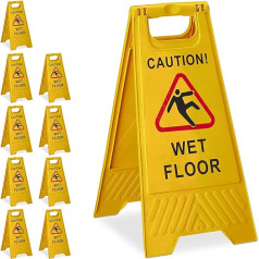 Caution Wet Floor Warning Sign with German Text 