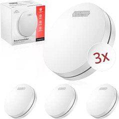 ALPENLUFT Smoke Detector 10 Year Battery, Flat Fire Detector, Smoke Detector, Fire Detector, No Drilling, No LED Flashing - Smoke Fire Protection Fire Alarm System