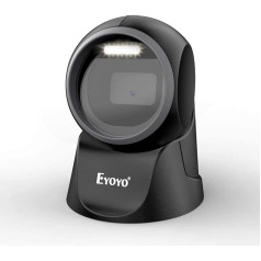 Eyoyo 1D 2D QR darbvirsmas svītrkoda skeneris, daudzvirzienu svītrkoda lasītājs ar automātisku brīvroku noteikšanu POS, personālajam datoram, lielveikalam un grāmatām (EY-7130)