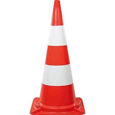 TMS PRO SHOP Traffic Cone Extra Soft PVC Colour: Red Daylight / White Height 100 cm Plastic Item No. 38190