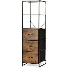 Giantex glabāšanas skapis Industriālā stila sānu skapis kumode ar 3 atvilktnēm High Storage Tower stāvošs plaukts Grāmatu skapis Virtuves skapis Dzīvojamās istabas skapis 43 x 39 x 156 cm