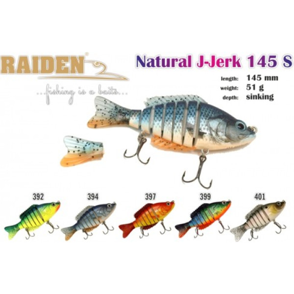 Vobleris RAIDEN «Natural J-Jerk» 145 S