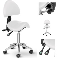 BERLIN Косметологический стул с регулируемым седлом и спинкой - белый