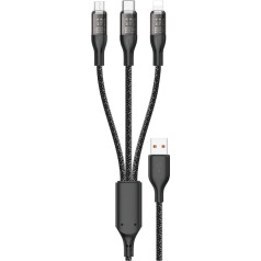 Dudao 3в1 USB-USB-C кабель-переходник microUSB Lightning 120 Вт 1 м серебристый