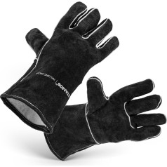 Перчатки защитные кожаные сварочные MIG MMA TIG черные - размер XXL