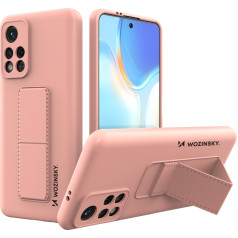 Xiaomi Poco M4 Pro 5G Kickstand Case Силиконовый чехол с подставкой Розовый