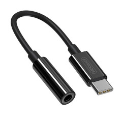 Austiņu adapteris 3,5 mm mini ligzda - USB-C vīrs, melns