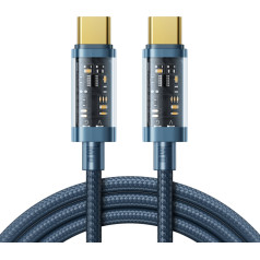 Spēcīgs pīts kabelis USB-C 100W 1,2m zils
