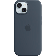 Apple Оригинальный силиконовый чехол для iPhone 15 Apple Silicone Case Storm blue