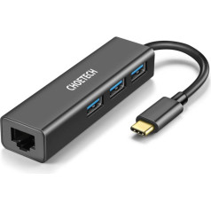 Многофункциональный концентратор 4 в 1 USB-C на 3 порта USB 3.0/Ethernet RJ-45 — серый