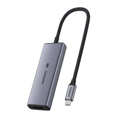 4 in1 daudzfunkcionāls USB-C HUB — 3 x USB 3.2 HDMI 2.1 8K 30 Hz pelēks