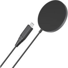 Magnētiski induktīvā lādētājs iPhone 15W MagSafe, melns