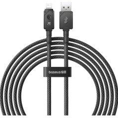 Neplīstošs kabelis iPhone USB - Lightning 2.4A 2m melns