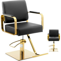 Кресло парикмахерское косметическое Физа ОТЛЕЙ с подставкой для ног - черный с золотом