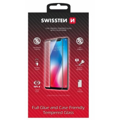 Swissten Full Face Tempered Glass Aizsargstikls Pilnam Ekrānam Apple iPhone 11 Melns