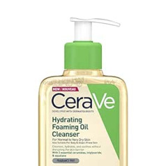 Cerave sejas kopšanas tīrīšanas eļļa 236 ml - sejas tīrīšanas līdzeklis poru tīrīšanas līdzeklis Skincare Face Dry Skin putojošs mitrinošs tīrīšanas līdzeklis, Cuero