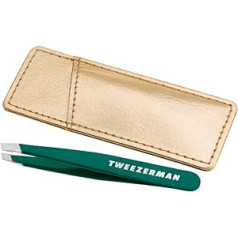 Tweezerman Emerald Shimmer Slant Mini Tweezers with Case