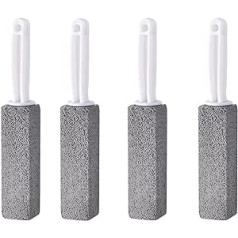 Vastsea Pack of 4 Pumice Stone Cleaning Stone with Handle, Toilet Cleaning Stone, Pumice Stone Cleaning Toilet, Used for Cleaning Toilets, Kitchens, Washbasins