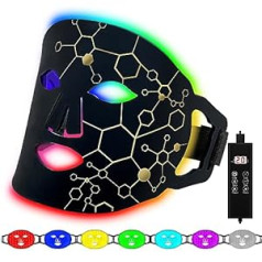 Gonlink LED sejas maskas gaismas terapija, 7 krāsu LED sarkanās gaismas terapija sejai, sarkanās gaismas terapijas maska, LED maskas terapija sejai mājās - saliekama silikona LED gaismas terapijas maska