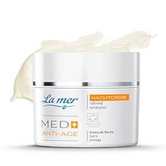 La Mer MED+ pretnovecošanās nakts krēms — atjaunojoša sejas kopšana — aizsargā pret UV starojumu izraisītu ādas novecošanos — jutīgai un sausai ādai — 50 ml