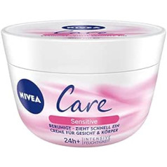 Nivea Care Sensitive krēms ķermenim un sejai Iepakojumā 3 (3 x 200 ml) nomierina un ātri uzsūcas