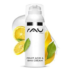 Rau Cosmetics BHA Fruit Acid Cream Fruit Acid Cream 50 ml - sejas kopšana netīrai ādai, taukainai ādai, kombinētai ādai - sašaurina lielas poras - salicilskābes krēms - krēms pret pūtītēm - vīriešiem un sievietēm