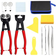 Speedwox 18 mosaic tools for adults ceramic tile pliers mosaic cutting pliers with replacement cutting wheel scraper tweezers double-sided hook spatula sponge zip pocket