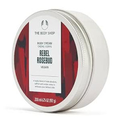 The Body Shop Rebel Rosebud Vegan ķermeņa krēms barojošs balzams visiem ādas tipiem, nepiedegošs mitrinošs 96% dabīgas sastāvdaļas Šī sviesta rožu aromāts 200 ml