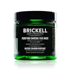 Brickell Men's Products Brickell vīriešu attīrošā ogles sejas maska ādas kopšanas līdzeklis, dabīga un organiska aktīvās ogles sejas maska ar detoksikācijas kaolīna māliem, 118 ml, bez smaržas