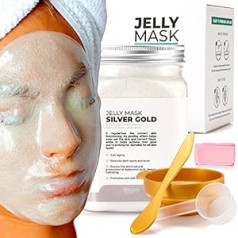 Brüun BRÜUN Peel-Off Jelly Mask, Premium Quality Sculpting White Gold Glycol AC Glass Mask pulveris sejas maskai, Ideāli piemērots kosmetologiem, Spa ādas kopšana, Hydro sejas maska