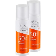 Alga Maris Sun Lotion SPF50 100 ml Organic Certified Natural Cosmetics from Laboratoires de Biarritz with Instant Protection and Without Whitening Effect Pack of 2