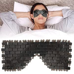 ‎Brrnoo Jade Eye Mask, Jade Stones Face Sleeping Eye Mask, Eye Fatigue Beauty Skin Care Massage Tool, Wrinkle Removal, Anti-Ageing Cooling Sleep Eye Mask (Black)