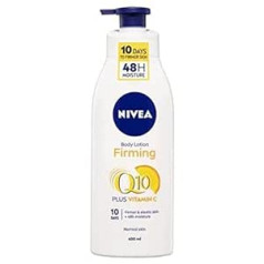 Nivea nostiprinošs ķermeņa losjons Q10 + vitamīns C, iepakojumā 6 (6 x 400 ml), barojošs ķermeņa losjons ar Q10 un vitamīnu C, Nivea mīksts mitrinošs krēms tvirtai ādai