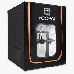 YOOPAI 3D printera korpusa vāks ar spraugu gaismai, pastāvīgas temperatūras 3D pintera korpuss Creality Ender 3 Series/Ender 3 Pro/Ender 3 V2/Anycubic Kobra/Elegoo, 550 x 650 x 750 mm (bez LED)