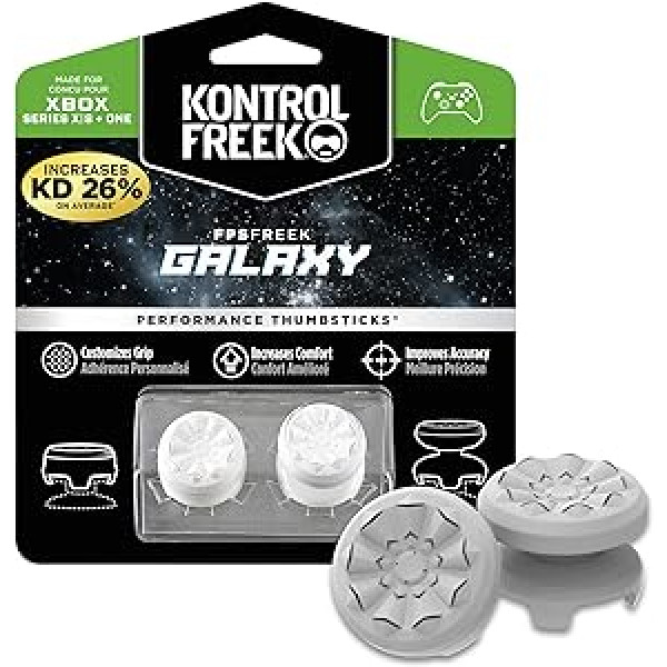 KontrolFreek FPS Freek Galaxy White for Xbox One and Xbox Series X Controller | Performance Thumbsticks | 1 x High, 1 x Medium | White