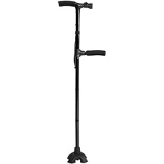 Klaparer Walking Stick with LED Light, Standing Aid, Walking Stick, Adjustable Folding Sticks, Walking Sticks, Self-Standing Walking Stick, Height Adjustable with Cushion Handle