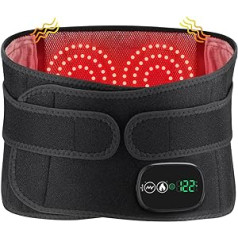 Electric Heating Mat for the Waist, Wireless Heated Back Strap, Abdominal Warmer with 3 Quick Heating Massage Modes, Touchscreen to Relieve Lower Pain 5000 mAh Battery (Black)