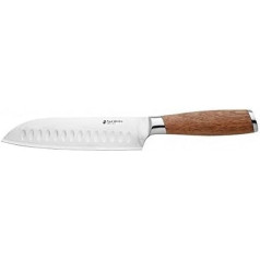 Paul Wirths SURU Santoku Damaskas nazis, Santoku nazis ar 18 cm asmeni izgatavots no japāņu Damaskas tērauda, japāņu nazis, ļoti ass un griezums, Santoku nazis Damaskas